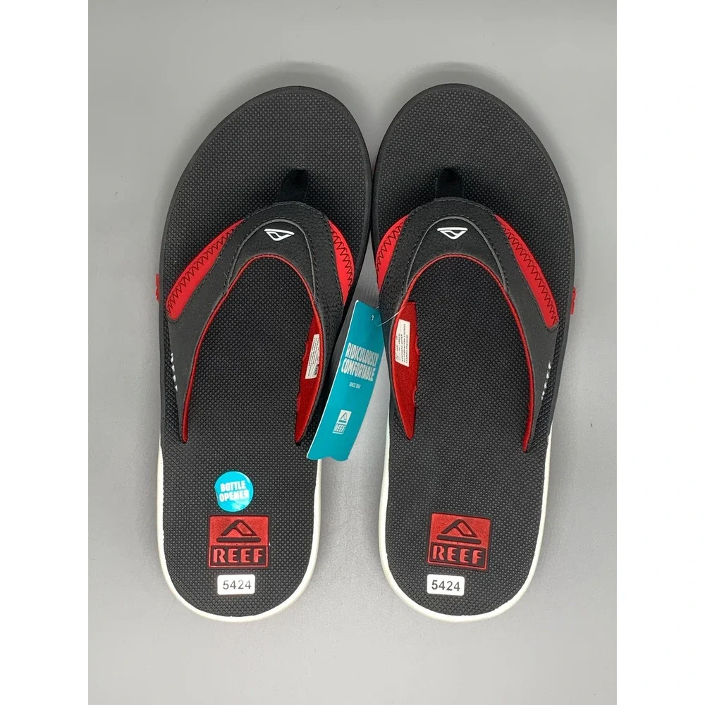 Reef Fanning Pregame Black Red Sandals CJ6403 Men's Sz 11